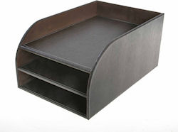 Osco 3-Tier Leatherette Filing Tray Brown