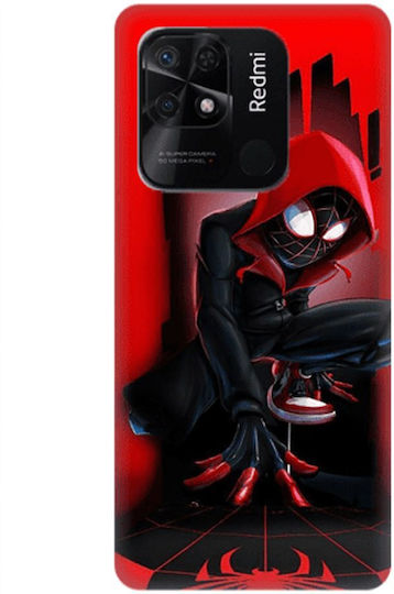 Силиконов калъф Miles Morales Spiderman за Xiaomi Redmi 10c Червен