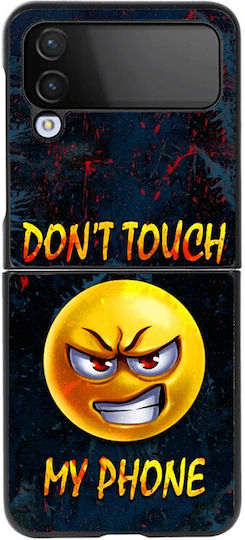 Premium Schutz-Hartschale Don't Touch My Phone Emoji Hülle Samsung Galaxy Z Flip 4 Schwarz