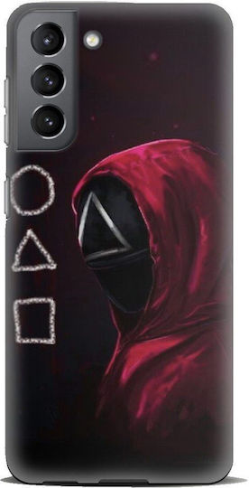 Carcasă din silicon Squid Game pentru Samsung Galaxy S21+ Plus negru-roșu