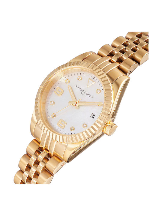 Pierre Cardin Damen Uhr mit Gold Metallarmband