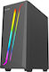 ProGaming Scar V2 Gaming Midi Tower Computer Case with Side Window and RGB Lighting Black