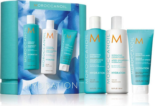 Moroccanoil Hydration Σετ Περιποίησης Μαλλιών Ενυδάτωσης με Σαμπουάν, Μάσκα & Conditioner 3τμχ