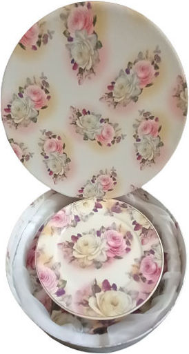 Karvounis Vintage Roses Farfurie Deșert din Porțelan Multicolor 7buc