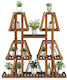 Costway Pot Rack Wooden Brown 113cmx27cmx114cmcm.