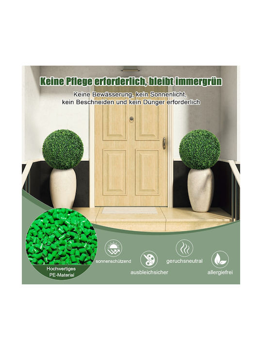 Costway Set of 2 High-Quality PE Artificial Boxwood Spheres for Indoor Outdoor Decoration Hz10288-m
