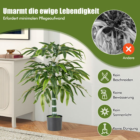 Costway Artificial Bamboo Plant Pot Realistic Appearance Durability Hz10280gn-2