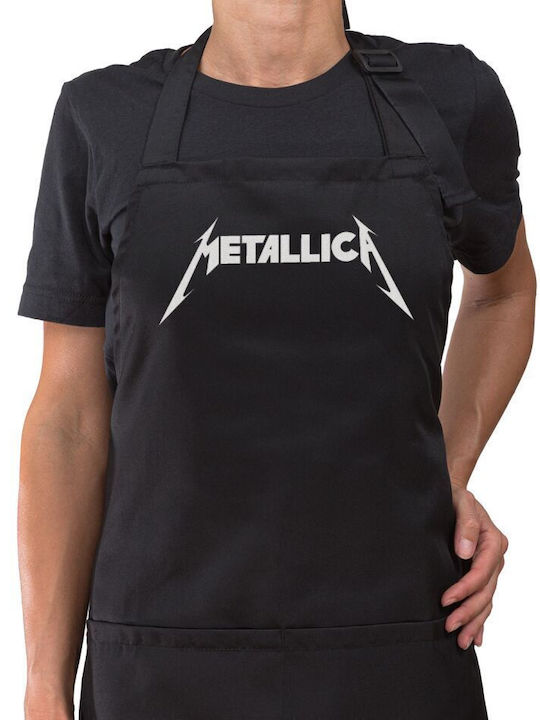 Metallica Ποδιά Μακρία Σεφ Ολοσωμη Τσέπες Μαύρη Ενηλικων