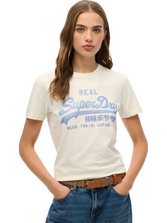Superdry Γυνăkĭe Bluze off-shoulder Alb