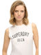 'sport Luxe' Women's Blouse Cotton Sleeveless White
