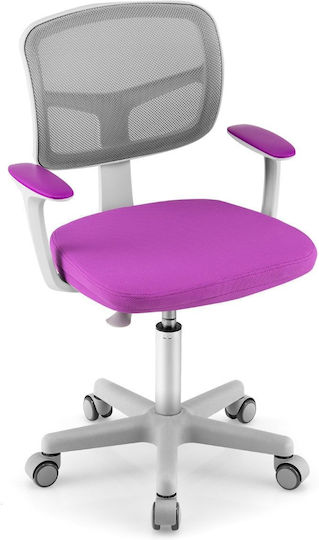 Costway Kinderstühle Büro Lila 54x50x80-91.5cm