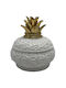 Karvounis Glass Sweet Jar with Lid White 15x14.5x15cm