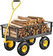 Garden Cart Log Transport Metallic Four-wheel with Maximum Load Weight 226kg