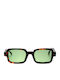 Tipi Diversi Unisex Sonnenbrille mit Braun Schildkröte Kunststoff Gestell und Grün Linse TDS2037 C02