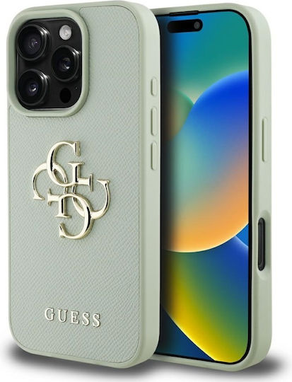 Guess Genarbtes Big 4G Logo Kleines Klassisches Logo Case iPhone 16 Pro Max Grün