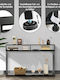 Console Table Wood & Metal Black L120xW23xH79cm