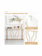 Console Table Wood & Metal Gold + White L110xW30xH80cm