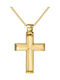 Papoulidis Jewellery Ανδρικός Χρυσός Σταυρός 14Κ Διπλής Όψης χωρίς Αλυσίδα