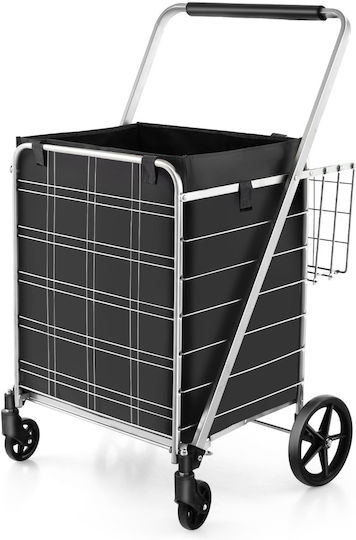 Metallisch Einkaufswagen Klappbar Schwarz