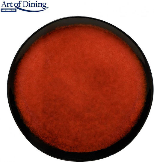 Heinner Vulcano Plate Shallow Ceramic Red with Diameter 28cm 4pcs