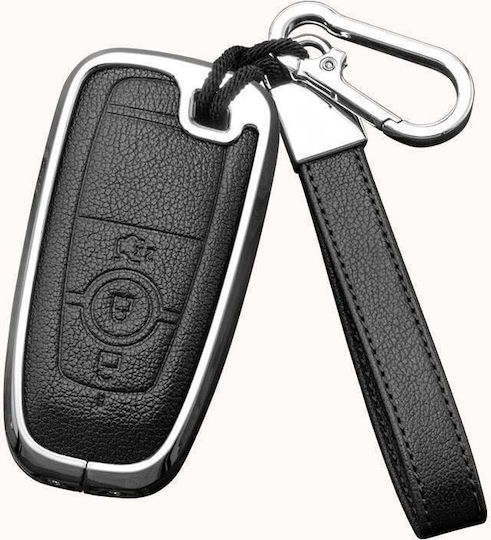 Car Key Cover Case made of with 3 Buttons for Ford in Black Color