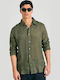 Long-sleeved Linen Shirt Khaki