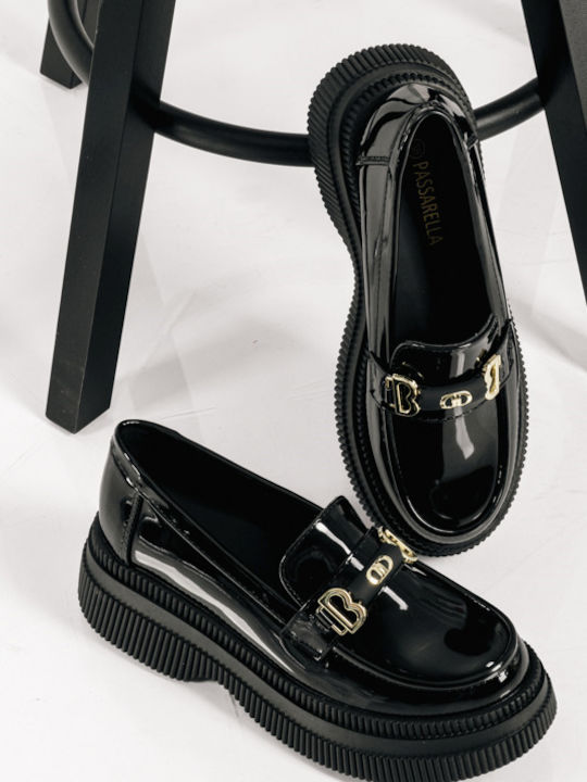 Λουστρίνι Γυναικεία Loafers σε Μαύρο Χρώμα