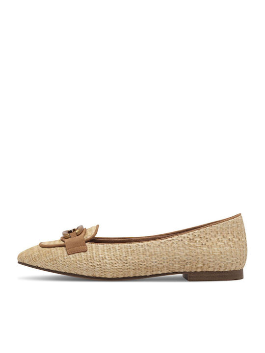 Leather Ballerinas Beige