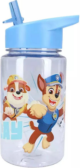 Paw Patrol Kinderflasche Pfoten-Patrouille mit Strohhalm Transparent 450ml