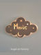 Children's Wooden Wall Light "Double Cloud" Name