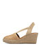 Women's Fabric Platform Espadrilles Gold