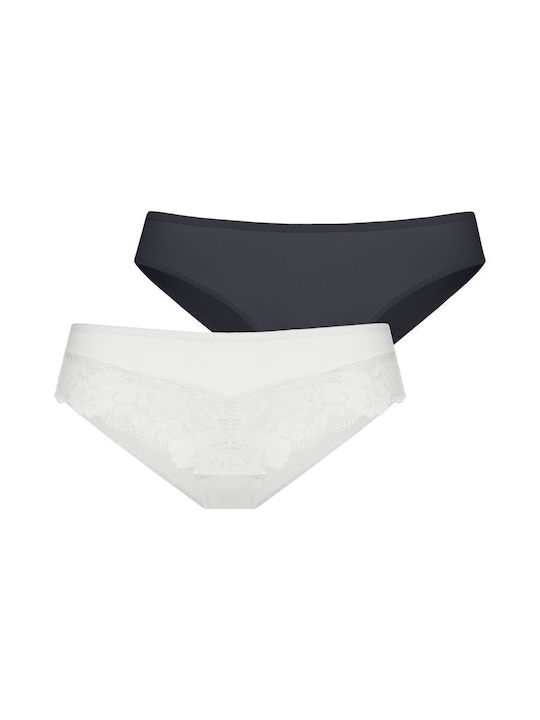Hipster Women's Slip 2Pack with Lace Ivoire/gris