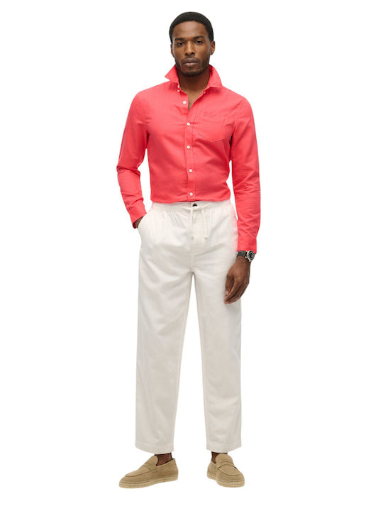 Drawstring' Панталон с Широка Кройка Бял