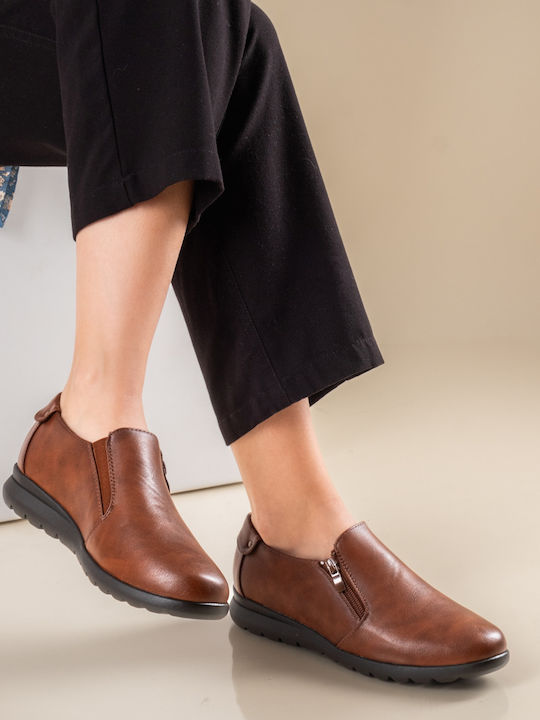 Women's Moccasins in Tabac Brown Color