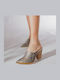 Mules mit Hoch Absatz in Gray Farbe