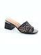 Mules with Low Heel in Black Color
