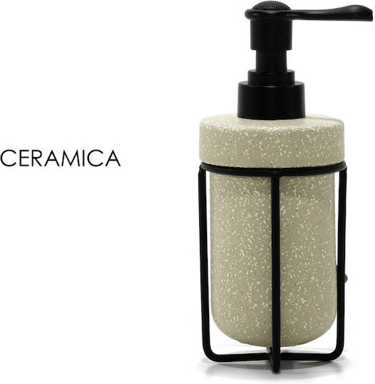 Dozator ceramic bej pentru săpun cu bază metalică neagră Art.727967 General Trade