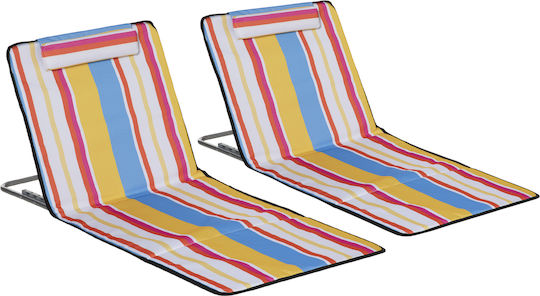 Outsunny Foldable Steel Beach Sunbed with Pillow 53x124x35cm