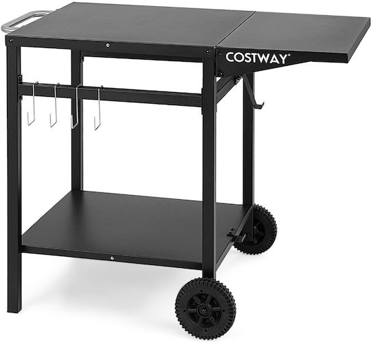 Table Trolley Foldable 96.5x64x75.5cm Black