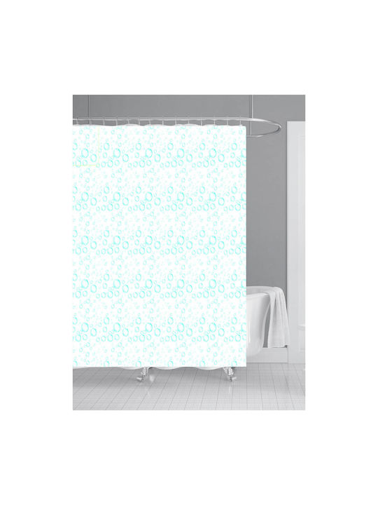 Duschvorhang Peva 180x180cm 12 Ringe Mint Blasen Ankor