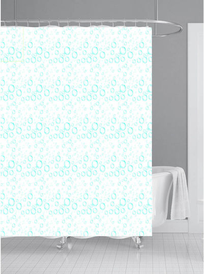 Duschvorhang Peva 180x180cm 12 Ringe Mint Blasen Ankor