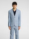 Summer Men’s Suit Jacket with Regular Fit Light Blue