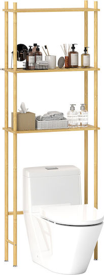 HomCom Bathtub Shelf Wooden 63.5x25.5x181cm
