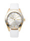 Nolita Womens Watch 38mm Battery With White Gold Leather Strap