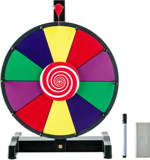 Costway Glücksrad 10 bunte Felder Abnehmbare Schreibfläche Tt10005