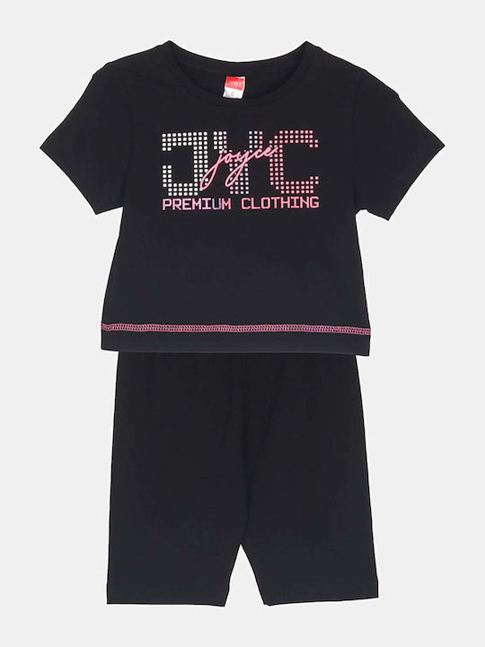 Kids' Set with Leggings Summer 2pcs Black Disco Leds