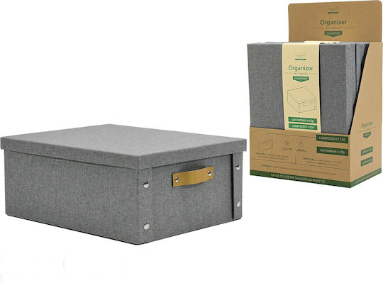 ArteLibre Fabric Storage Box with Lid Gray 33x40x17cm 1pcs