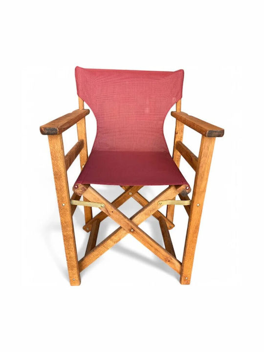 Director's Chair Wooden Red 45x50x89cm