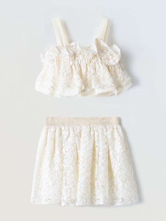 Kids' Set with Skirt Summer 2pcs Ecru