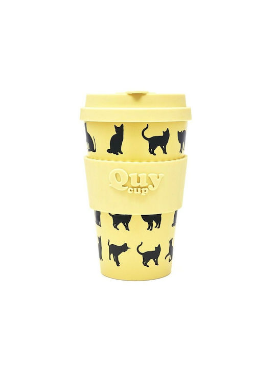 QuyCup Becher Kunststoff mit Deckel 400ml